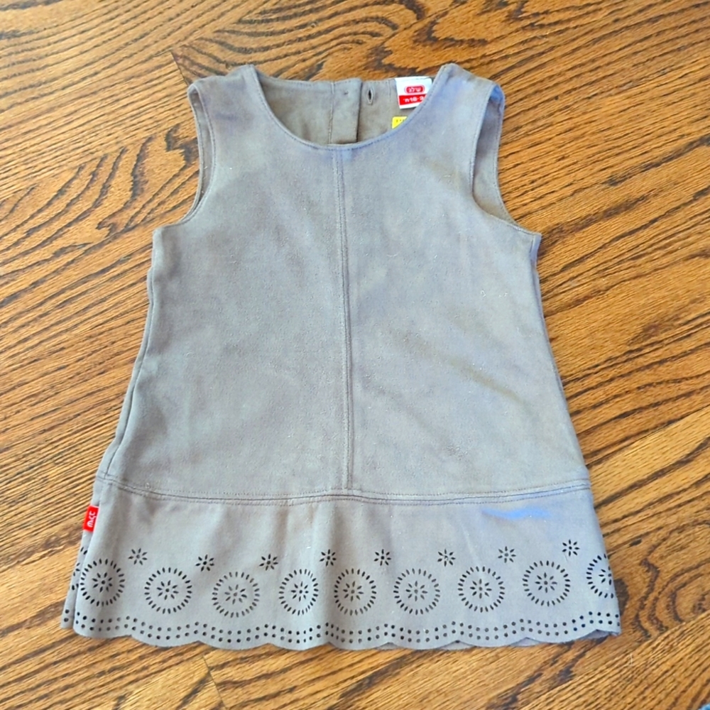 EUC Shilav fax suede jumper dress size 18-24 months